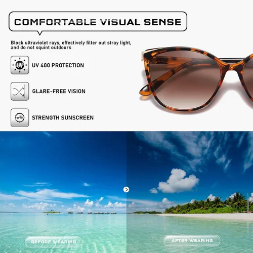 Vista 52 de Gafas de sol de moda ojo de gato para las mujeres moda Cateye UV400 protección gafas CL22017