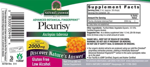 Vista 3 de Nature's Answer Raíz de pleuresía con alcohol orgánico, 2 onzas líquidas