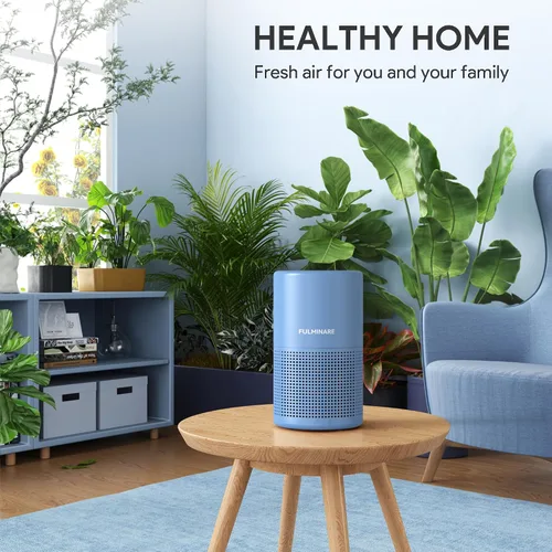 Vista 2 de FULMINARE Purificadores de aire para el hogar dormitorio H13 HEPA purificador de aire, 3 velocidades, temporizador, 24 dB, pequeño mini purificador