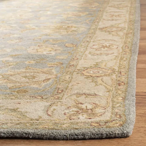 Vista 3 de SAFAVIEH Antiquity Collection - Alfombra de área de 8 pies 3 pulgadas x 11 pies, azul y beige, hecha a mano de lana oriental tradicional, ideal