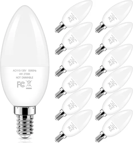 Vista 10 de Bombillas Brightever de candelabro E12 LED, equivalentes a 40 vatios, 4 W, blanco cálido 2700 K, bombillas para ventiladores de techo, luces de vela