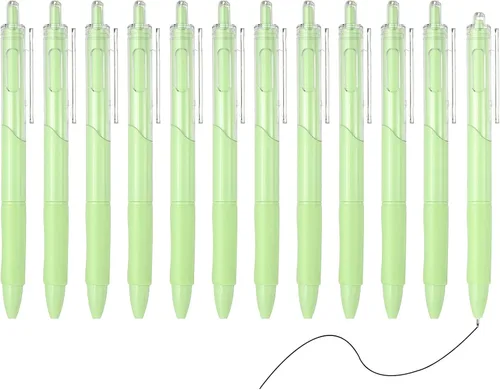 Vista 11 de PATIKIL Paquete de 12 bolígrafos retráctiles de 0.020 in, bolígrafos de tinta de gel negra, bolígrafo retráctil, punta fina, escritura suave, lindos