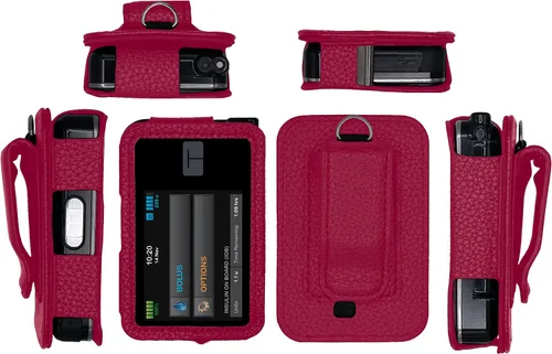 Vista 5 de Funda de cuero con protector de pantalla para bomba de insulina tándem tándem t:Slim X2 (marrón-A)
