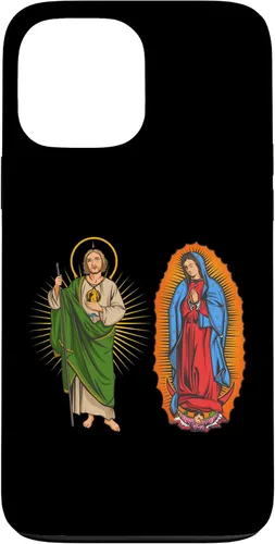 Vista 24 de Funda para iPhone 16 Virgen de Guadalupe con San Judas Tadeo