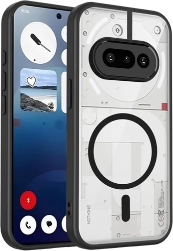 Vista 36 de Funda magnética transparente compatible con Xiaomi 17T, color negro 2 en 1 PC + TPU cubierta de teléfono a prueba de golpes, carcasa protectora