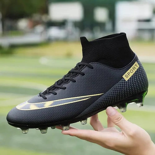 Vista 5 de YEFDG - Botas de fútbol para hombre, zapatos de fútbol con tacos y tacos para adultos, cómodos, atléticos, exteriores, interiores, competición
