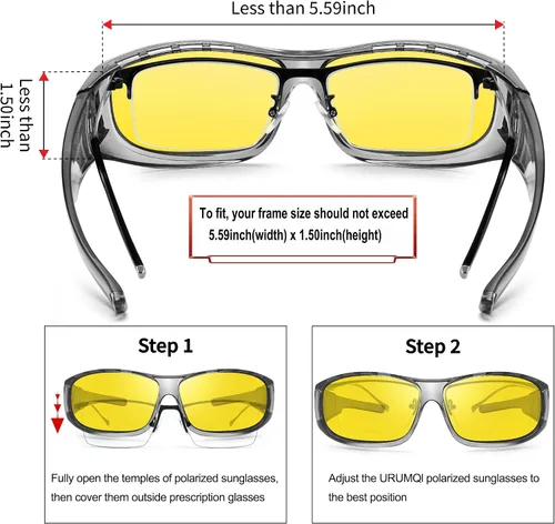 Vista 4 de URUMQI Gafas de conducción de visión nocturna para hombres y mujeres, lentes polarizados antirreflejos, lentes de alta definición amarillas