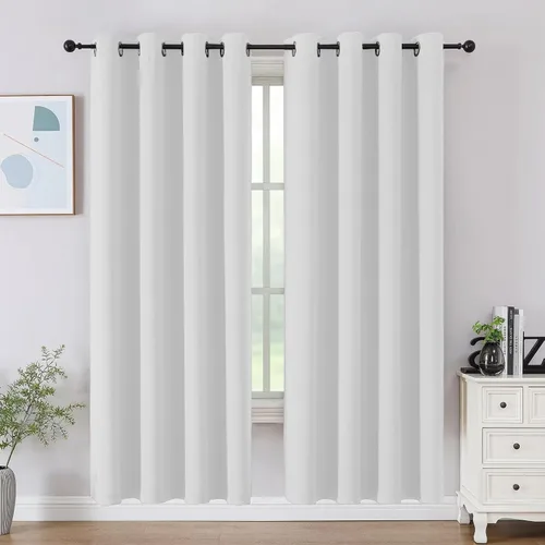 Vista 52 de Joydeco Cortinas opacas para dormitorio de 72 pulgadas de largo, 2 paneles de cortinas con aislamiento térmico para oscurecer la habitación