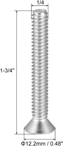 Vista 2 de uxcell Tornillos de máquina de cabeza plana de 1/4-20x1-3/4 "Tornillos de acero inoxidable Phillips 304 10pcs