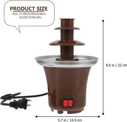Vista 2 de FUOYLOO Máquina de fuente de fondue de chocolate con diseño resistente a la temperatura para fiestas y reuniones familiares para galletas, fresas