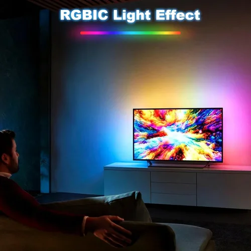 Vista 4 de Kit de retroiluminación LED para TV inteligente con caja de sincronización HDMI 4K30Hz, luces LED de TV de 16.4 pies para 55-75 pulgadas, tira