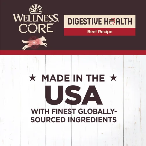 Vista 4 de Wellness CORE Digestive Health Paté Alimento húmedo enlatado para perros adultos, sin granos, estómago sensible, natural, receta de carne de res, 13