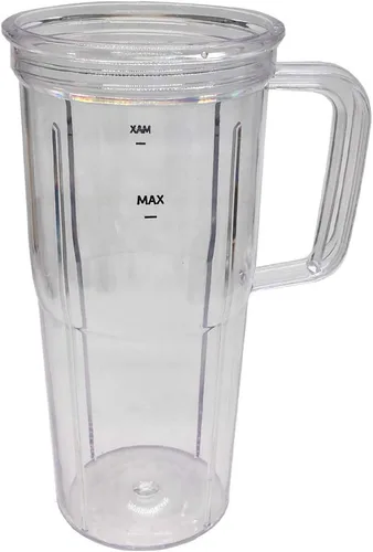Vista 2 de Frasco personal de repuesto para exprimidor de 24 onzas con tapa para llevar, compatible con Nutribullet Ultra Plus+ Sistema de cocina compacto