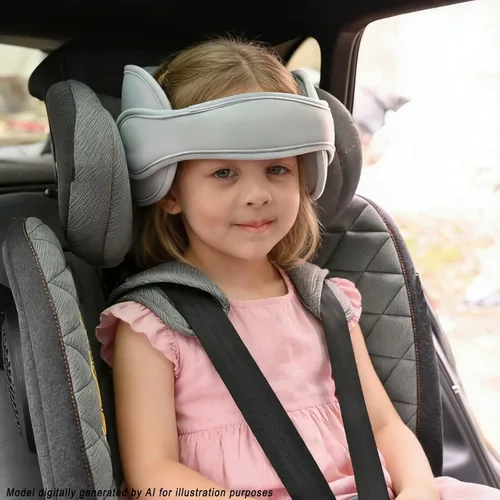 Vista 5 de Banda de apoyo para la cabeza del asiento de automóvil para bebé, cómodo soporte de almohada para cabeza y cuello, ajustable, alivio del cuello