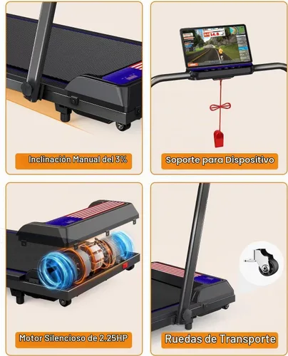 Vista 5 de Treadmill Under Desk Walking Pad,2 in 1 Folding Treadmill for Home/Office with Remote Control and APP,LED Display