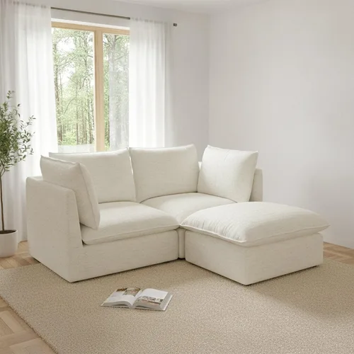 Vista 48 de Sofás modulares de 69.2 pulgadas para sala de estar, respaldo alto impermeable, sofá modular con relleno de plumón, sofá biplaza convertible