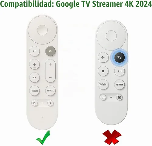 Vista 2 de Funda de silicona para Google TV Streamer 4K Google TV (4K) Voice Remote 2024 Funda de silicona antideslizante (rojo)