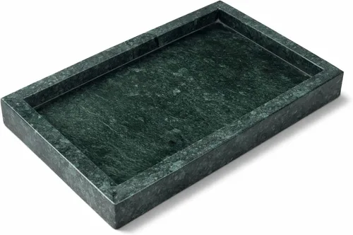 Vista 11 de Bandeja de mármol negro natural para baño, cocina, tocador, escritorio, organizador de piedra para mesa auxiliar, tocador, mesita de noche, velas