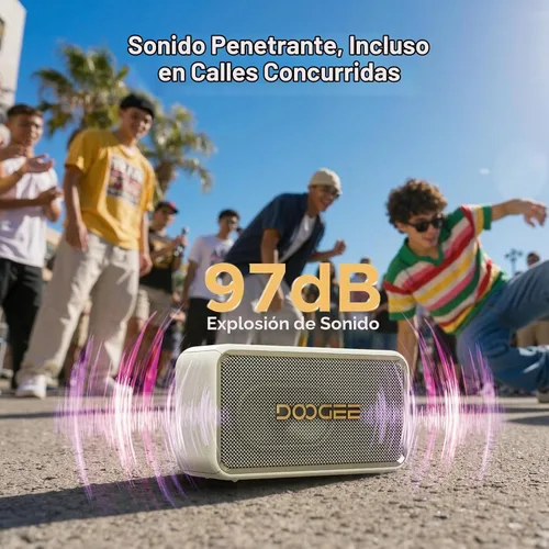 Vista 5 de Altavoz Bluetooth portátil impermeable FIELDECHO, tiempo de Blanco