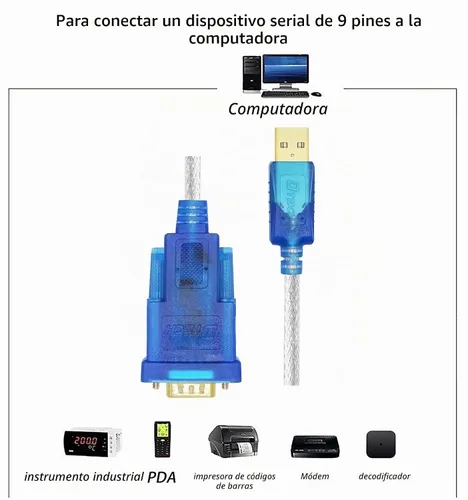 Vista 7 de DTech Adaptador USB a serie de 10 pies USB a RS232 DB9 Cable hembra puerto COM con chipset FTDI compatible con Windows 11 10 8 7 Mac Linux