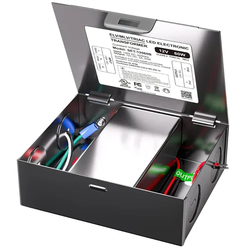 Vista 10 de Controlador LED regulable de 12 V, transformador LED Triac ELV/MLV de 60 W compatible con interruptores Lutron y Leviton, fuente de alimentación