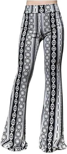 Vista 2 de DASAYO Pantalones acampanados bohemios para mujer, de cintura alta, casuales, acampanados, para yoga, pantalones de baile