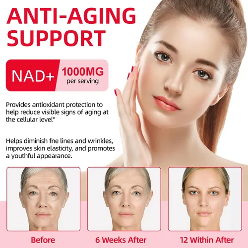 Vista 4 de Paquetes de suplemento líquido NAD+, 30 unidades, ribósido y resveratrol de nicotinamida premium, aumenta la energía celular y el envejecimiento