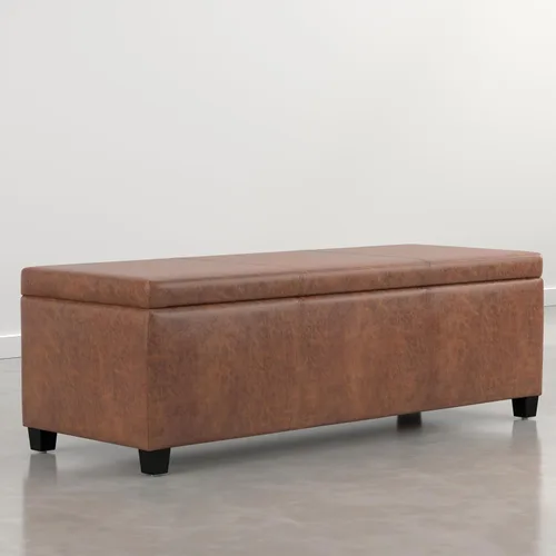 Vista 15 de SIMPLIHOME Avalon 48" Wide Fabric Storage Ottoman in Alabaster Ivory