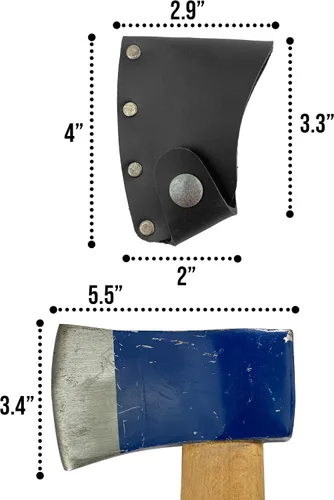 Vista 2 de Cubierta de hoja de hacha hecha a mano de cuero de grano completo, funda protectora, funda de seguridad de hoja de hacha pequeña, accesorio de Negro