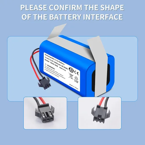 Vista 4 de Batería de vacío de 3400 mAh para Deenkee 600 DK600 DK600 MAX, para Ionvac SmartClean 2000, Tesvor X500 ProT, para BG750 BG700 BG600 MAX, para OKP