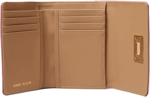 Vista 3 de Anne Klein Cartera AK con solapa mediana con cierre de giro esmaltado