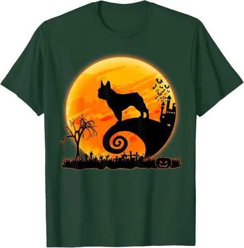 Vista 100 de Camiseta divertida de disfraz de Halloween para perro y luna de Bulldog francés, Negro, S