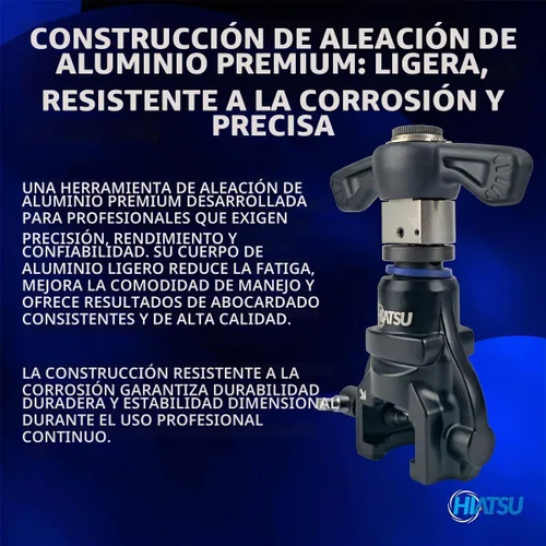 Vista 3 de Hiatsu Kit de herramientas de abocinación excéntrica con trinquete, compatible con taladros, tubo de cobre de 1/4 a 3/4 pulgadas, construcción