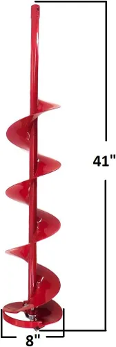 Vista 2 de Rice Hydro - Broca de taladro de hielo de 8 pulgadas Broca de taladro de pesca en hielo con cuchillas de acero inoxidable intercambiables