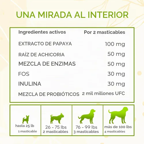 Vista 6 de ZENO Probióticos masticables para perros, 150 piezas, apoyo para la salud digestiva e intestinal, masticables probióticos para perros con enzimas e