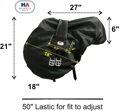 Vista 2 de Majestic Ally Nylon impermeable forro polar Ride On Inglés silla de montar cubierta - varios colores (negro)