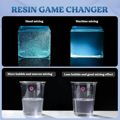 Vista 3 de LET'S RESIN Mezclador automático de resina, mezclador epoxi fácil de limpiar, agitador eléctrico para mezcla de 24 onzas líquidas, suministros