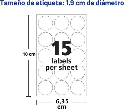 Vista 5 de Avery® Etiquetas extraíbles multiusos, calcomanías redondas de 3/4 pulgadas, blancas, no imprimibles, 315 etiquetas en blanco en total (6738)