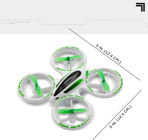 Vista 8 de SHARPER IMAGE Drone de acrobacias RC Glow Up de 2.4 GHz con luces LED, mini cuadricóptero controlado a distancia con aterrizaje asistido, avión