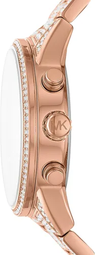 Vista 3 de Michael Kors Ritz Reloj de acero inoxidable, Brillantina de oro rosa41 mm.