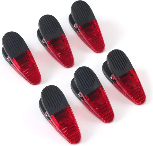 Vista 8 de Juego de clips magnéticos de plástico para refrigerador de 3-1/4 pulgadas de longitud, clips multiusos, juego de 6 (azul)