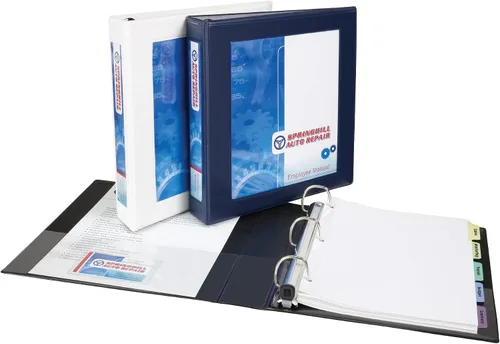 Vista 5 de Avery® Carpeta resistente con 3 anillas, anillos EZD® de 2 pulgadas, 1 carpeta negra (68032)