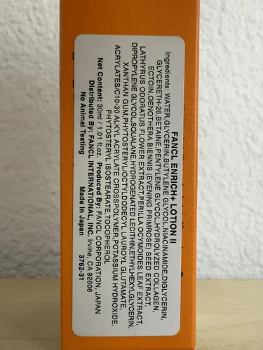 Vista 3 de FANCL Enrich+ Lotion II - Loción facial japonesa antienvejecimiento con niacinamida, tóner hidratante sin conservantes para firmeza y elasticidad