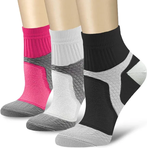 Vista 8 de CHARMKING Calcetines de compresión para mujeres y hombres, circulación de 15 a 20 mmHg, lo mejor para atletismo, correr, ciclismo, enfermera, uso