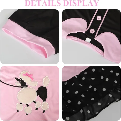 Vista 5 de FAYBOX Falda de caniche de los años 50, conjunto de accesorios para disfraz de Halloween de los años 50 para niñas, hija, faldas de calcetín hop