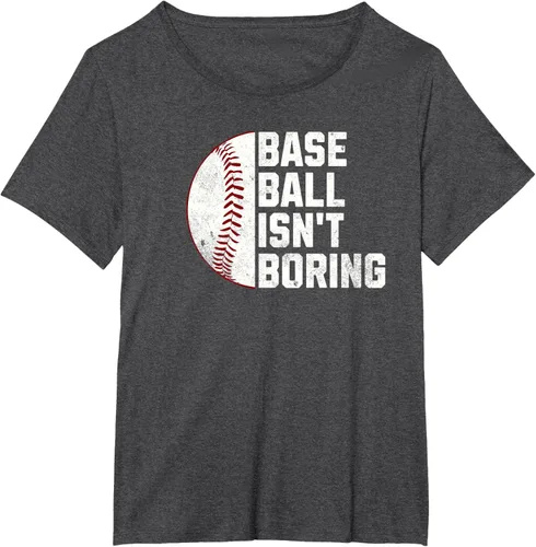 Vista 29 de Camiseta Baseball Isn't Boring, Negro