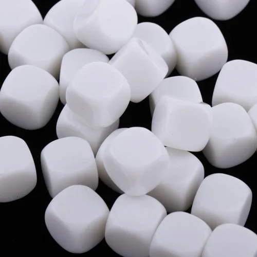 Vista 2 de SM SunniMix 2 dados blancos en blanco de 6 caras RPG Gaming Dados 0.472 in DIY Sticker