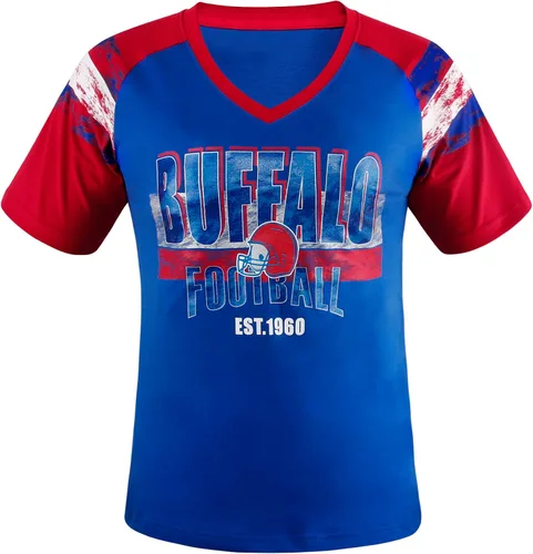 Vista 12 de Camisetas Raglan con Cuello en V para Fanáticas del Fútbol Americano Mujer
