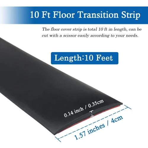 Vista 6 de FONUNO - Tira de transición de piso de vinilo autoadhesiva Peel and Stick Transition Strips for Doorway Vinyl Floor Divider Strip, Pure