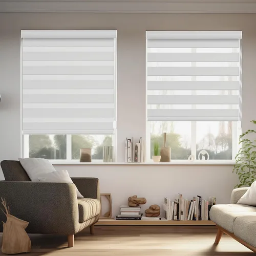 Vista 11 de Persianas de cebra Changshade para ventanas interiores con filtro de luz, persianas de cebra con cordón para puertas corredizas de vidrio